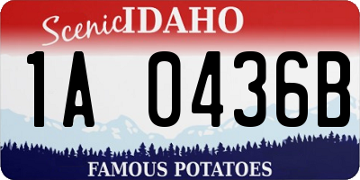 ID license plate 1A0436B