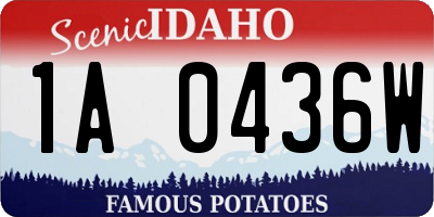 ID license plate 1A0436W