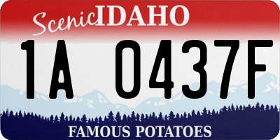 ID license plate 1A0437F