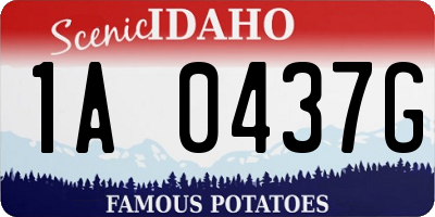 ID license plate 1A0437G