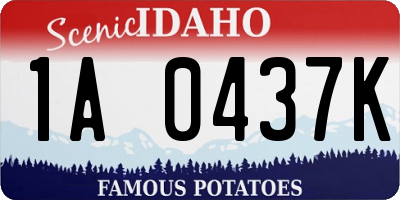 ID license plate 1A0437K