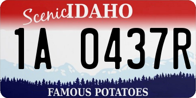 ID license plate 1A0437R