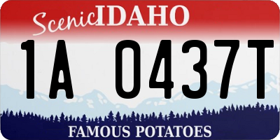 ID license plate 1A0437T