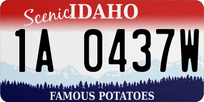 ID license plate 1A0437W