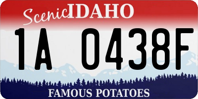 ID license plate 1A0438F