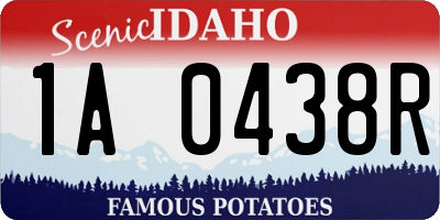 ID license plate 1A0438R
