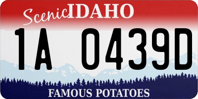 ID license plate 1A0439D