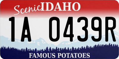 ID license plate 1A0439R