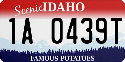 ID license plate 1A0439T