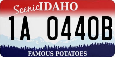ID license plate 1A0440B