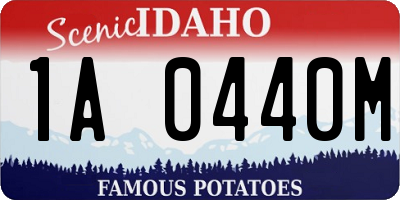 ID license plate 1A0440M