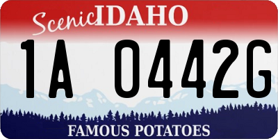 ID license plate 1A0442G