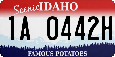 ID license plate 1A0442H