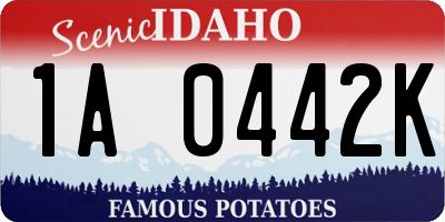 ID license plate 1A0442K