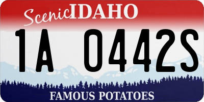 ID license plate 1A0442S
