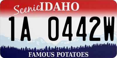 ID license plate 1A0442W