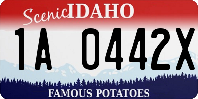 ID license plate 1A0442X