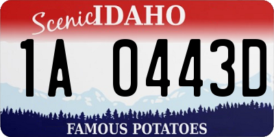 ID license plate 1A0443D