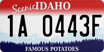 ID license plate 1A0443F