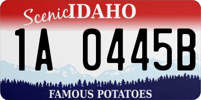 ID license plate 1A0445B