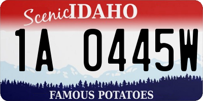 ID license plate 1A0445W
