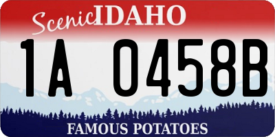 ID license plate 1A0458B