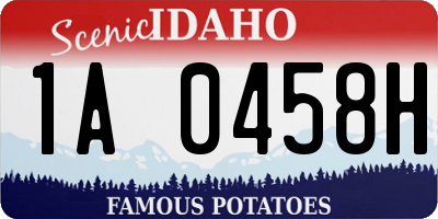 ID license plate 1A0458H