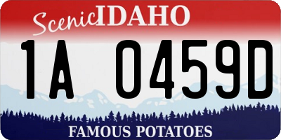 ID license plate 1A0459D