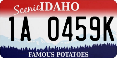ID license plate 1A0459K