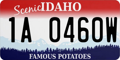 ID license plate 1A0460W