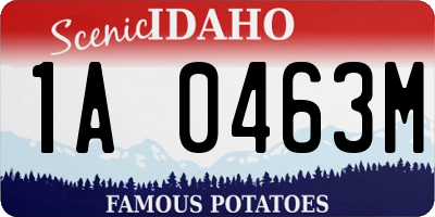 ID license plate 1A0463M