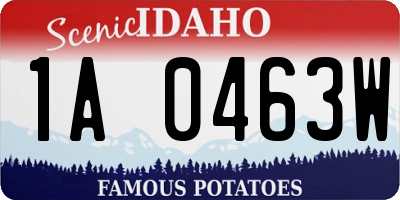 ID license plate 1A0463W