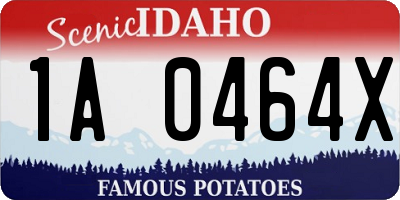 ID license plate 1A0464X