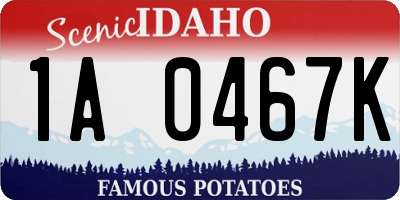 ID license plate 1A0467K