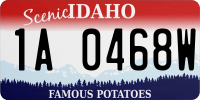 ID license plate 1A0468W