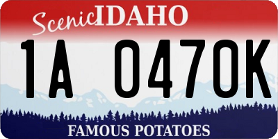 ID license plate 1A0470K