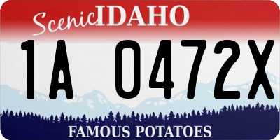 ID license plate 1A0472X