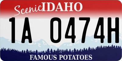 ID license plate 1A0474H