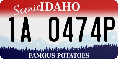 ID license plate 1A0474P