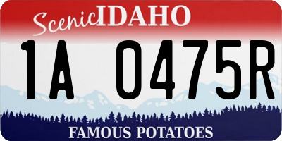 ID license plate 1A0475R