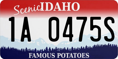 ID license plate 1A0475S