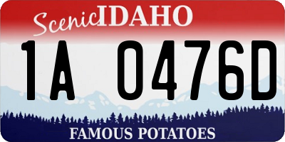 ID license plate 1A0476D