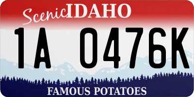 ID license plate 1A0476K