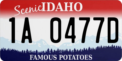 ID license plate 1A0477D