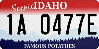 ID license plate 1A0477E