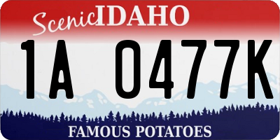 ID license plate 1A0477K