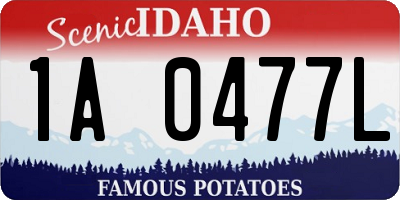 ID license plate 1A0477L