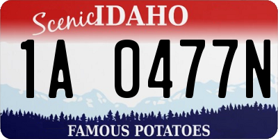 ID license plate 1A0477N