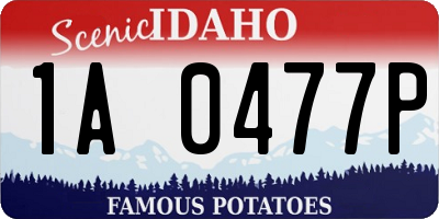 ID license plate 1A0477P