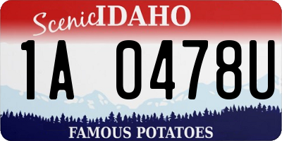 ID license plate 1A0478U